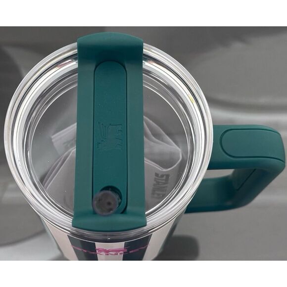 Stanley Quencher H2.0 FlowState Tumbler 40oz, EMERALD GREEN CABANA GLOSS - Picture 4 of 5